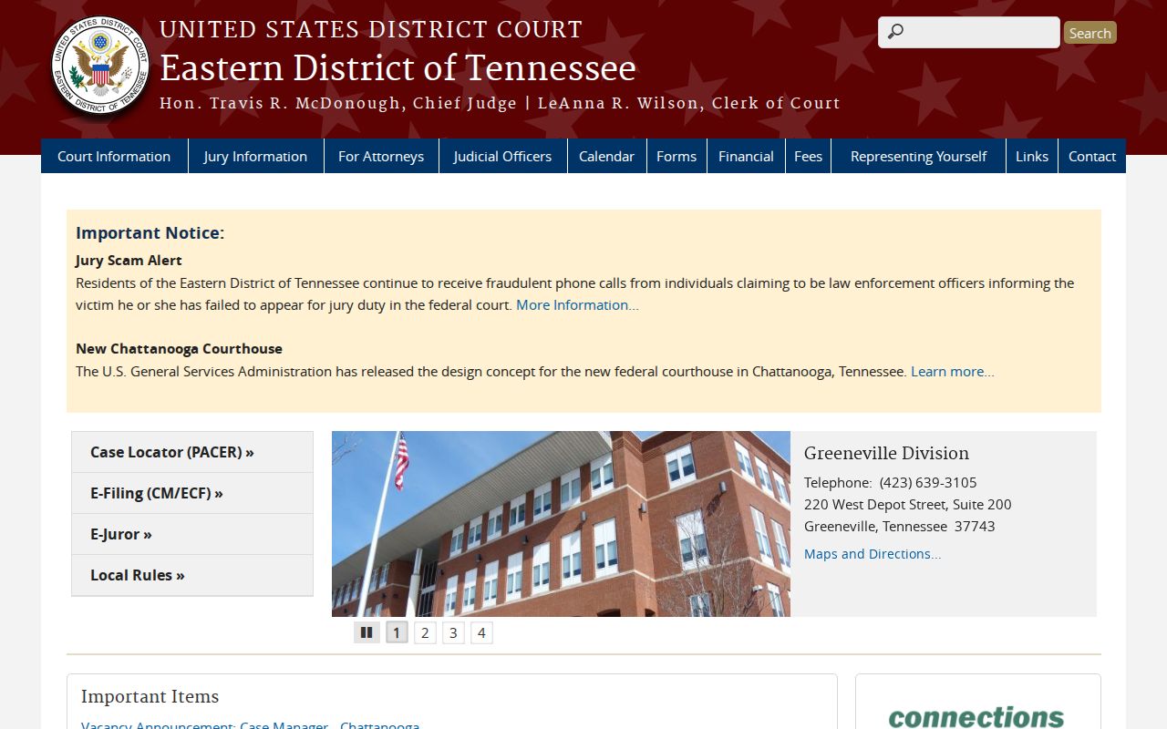 Eastern District federal criminal cases serving McMinn County